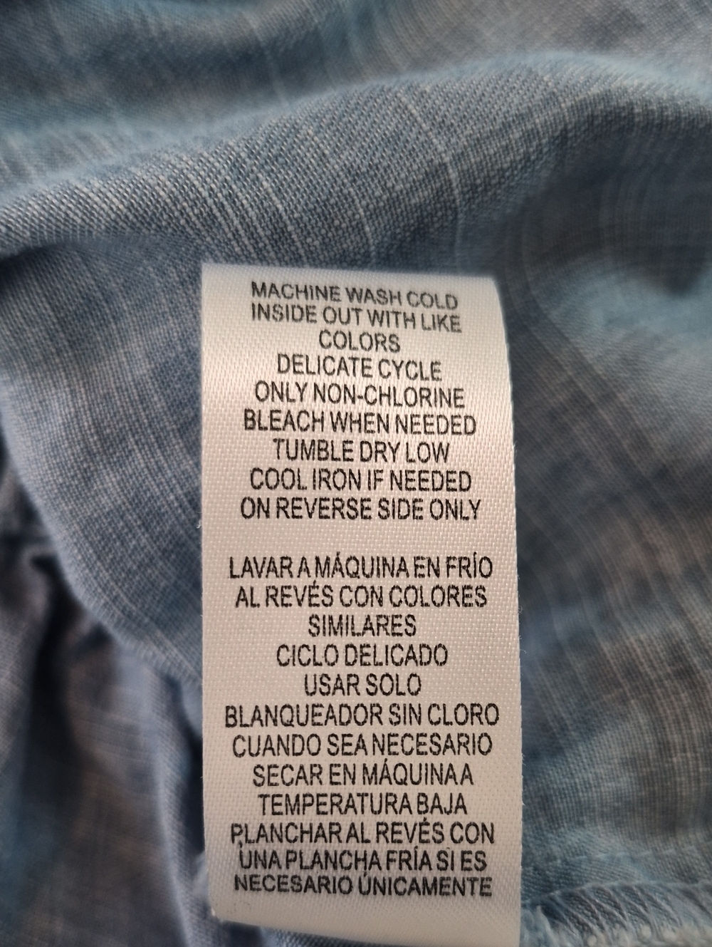 Democracy Floral Chambray Style Top Blue Size M - Picture 6 of 9